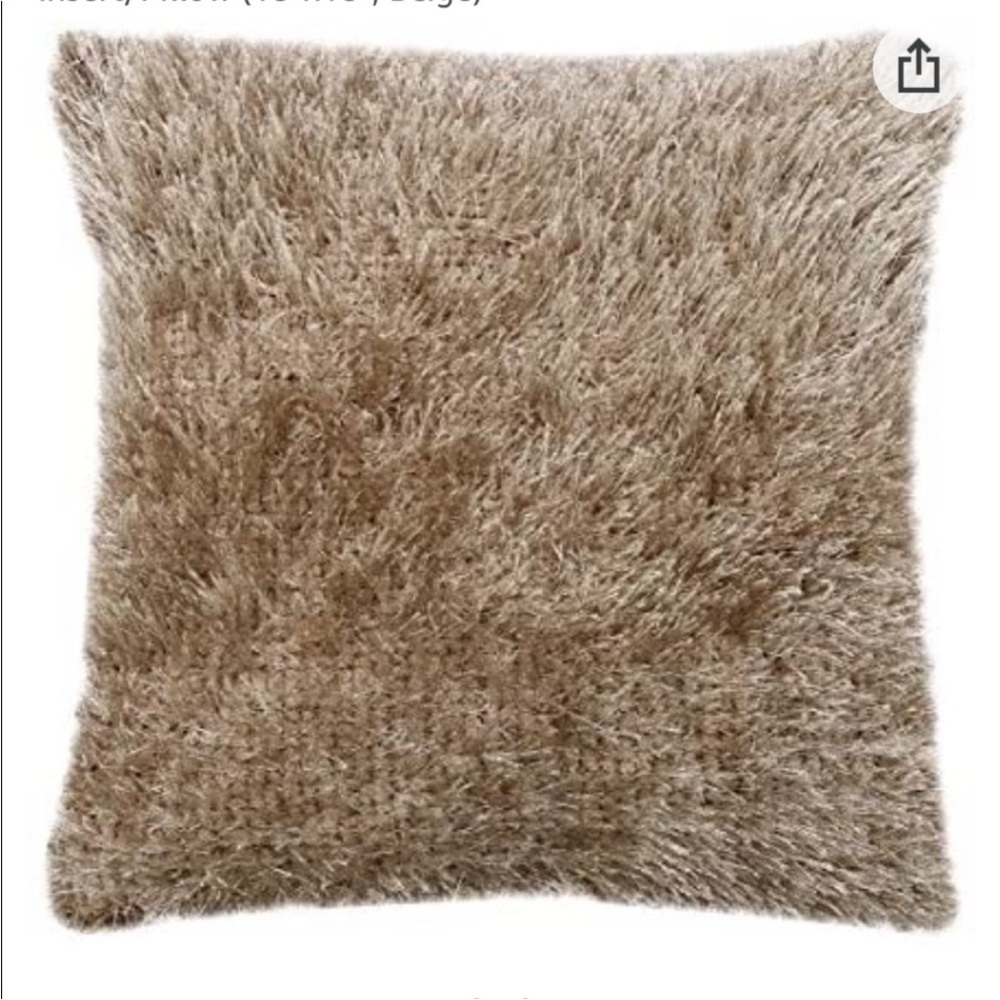 Warisi shaggy pillow cover 18x18’ NEW